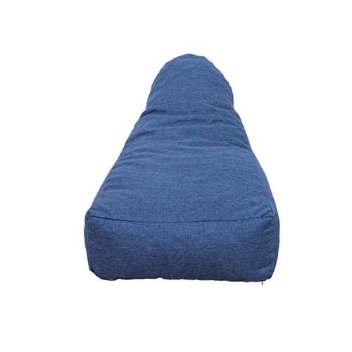Pouf Fauteuil XXL Tissu Effet Lin - 120x70x90 Cm - Bleu
