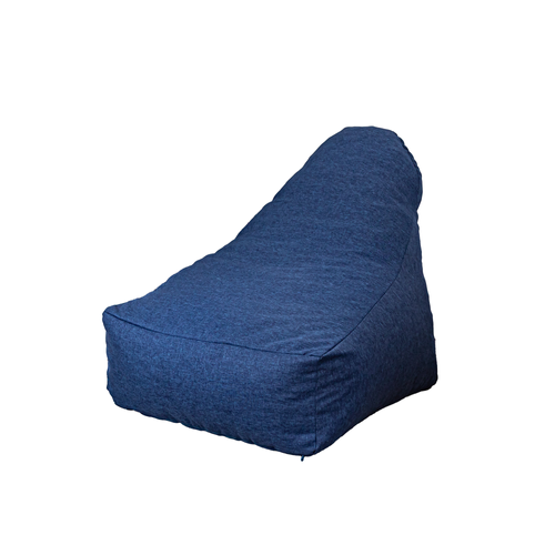 Pouf Fauteuil XXL Tissu Effet Lin - 120x70x90 Cm - Bleu
