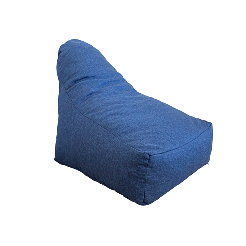 Pouf Fauteuil XXL Tissu Effet Lin - 120x70x90 Cm - Bleu