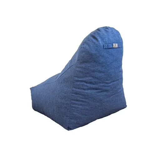 Pouf Fauteuil XXL Tissu Effet Lin - 120x70x90 Cm - Bleu