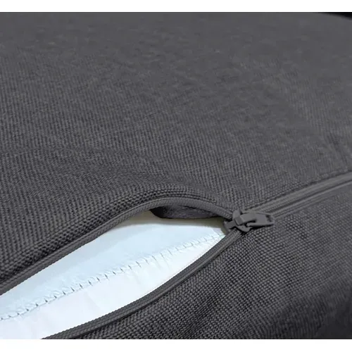 Coussins Pour Fauteuil Effet Lin Déhoussable 50x50cm Gris Chiné