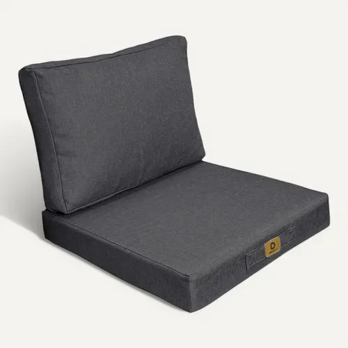 Coussins Pour Fauteuil Effet Lin Déhoussable 50x50cm Gris Chiné