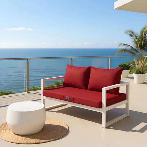 Coussins Pour Salon De Jardin Déhoussable 120x60cm - Bordeaux Chiné