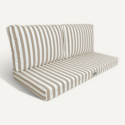Coussins Pour Salon De Jardin Déhoussable 120x60cm Rayure Beige