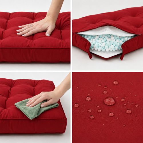 Coussins Pour Salon De Jardin Capitonné 120x60cm Rouge