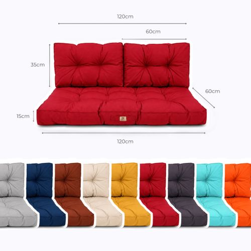 Coussins Pour Salon De Jardin Capitonné 120x60cm Rouge