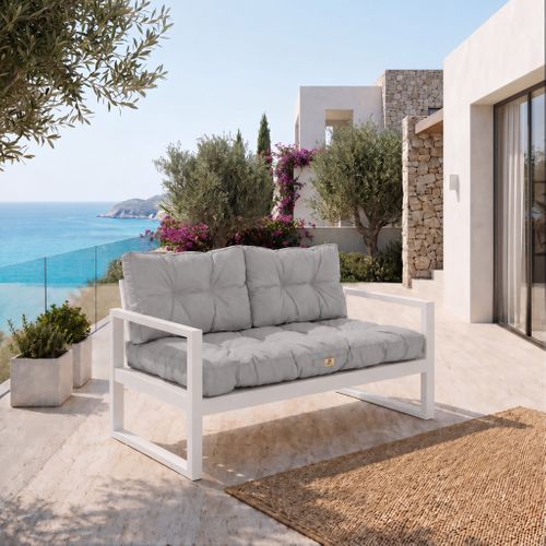Coussins Pour Salon De Jardin Capitonné 120x60cm Gris Galet