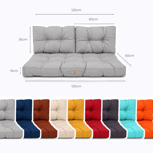 Coussins Pour Salon De Jardin Capitonné 120x60cm Gris Galet