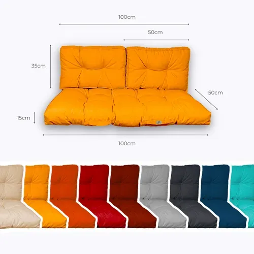 Coussins Pour Salon De Jardin Capitonné 100x50cm Jaune