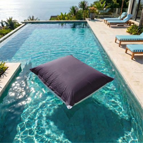 Housse Pour Pouf Géant XXL 180x140cm Flottant Pour Piscine - Gris Carbone