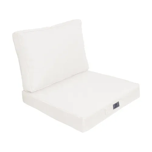 Coussins Pour Fauteuil Effet Lin Déhoussable 50x50cm Blanc Cassé