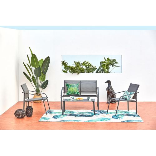 Etiora Salon Jardin Bas Gris Acier 4p