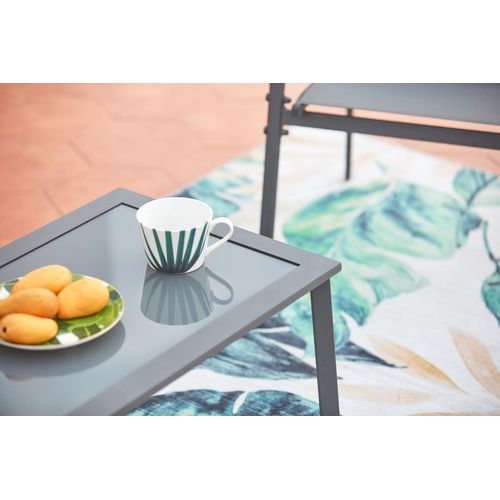 Etiora Salon Jardin Bas Gris Acier 4p