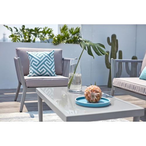 Anahma, Salon Jardin Alu Et Corde Gris Clair