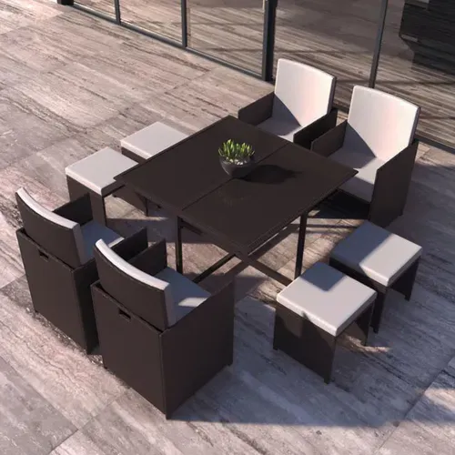 Salon de jardin Florida Marron/blanc 8 Places