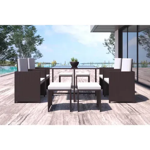 Salon de jardin Florida Marron/blanc 8 Places