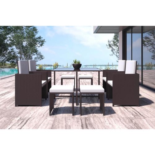 Salon de jardin Florida Marron/blanc 8 Places