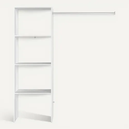 Elysée - Dressing Blanc Avec 3 étagères Et Une Penderie : 160 X 40 X 180 Cm
