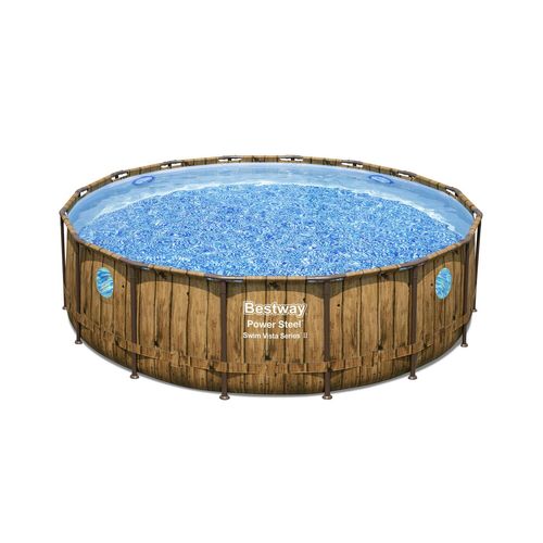 Hilo - Piscine tubulaire Effet Rotin Brun 4,88 X 1,22 M