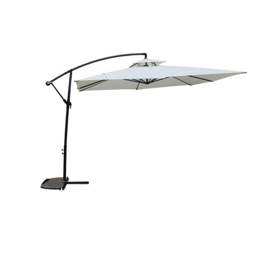 Capri - Parasol Carré Déporté 3x3 écru En Aluminium