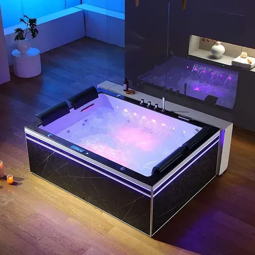 Baignoire Balneo Thérapeutique Altess Duo Black 2 à 4 Places Archipel® - 190x140