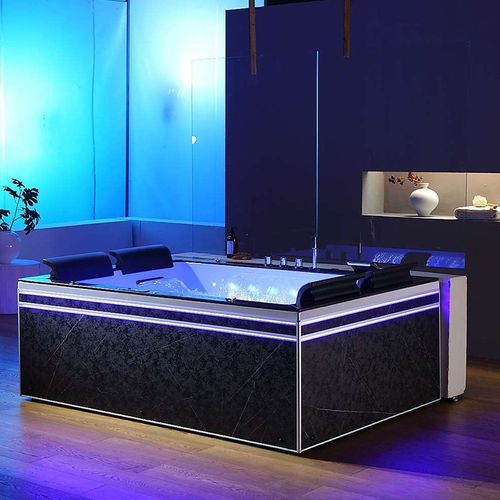 Baignoire Balneo Thérapeutique Altess Duo Black 2 à 4 Places Archipel® - 190x140