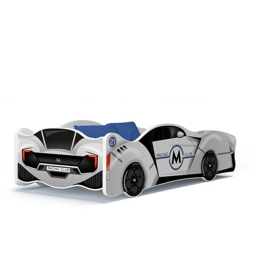 Lit Enfant Voiture 80x160 Cm- Club - Avec Sommiers Et Matelas En Mousse De 7cm