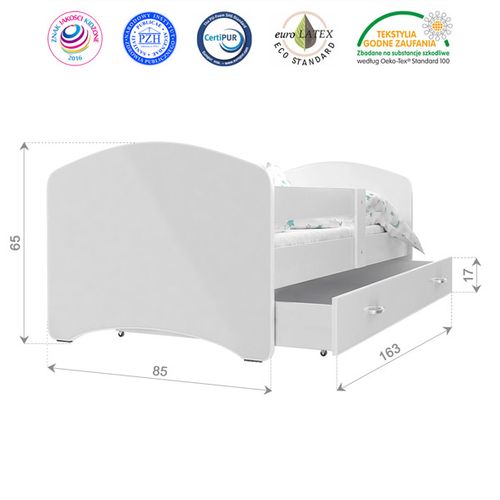 Lit Enfant Happy 80x160 Cm Le Roi Lion - Avec Sommiers, Tiroir Et Matelas Mousse - Blanc