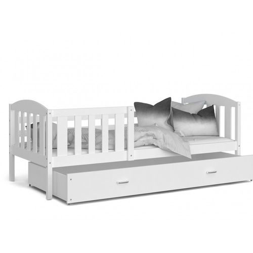 Lit Enfant Cleo 90x190 ( Sans Matelas ) Blanc - Blanc Livré Avec Le Sommiers Et Tiroir.