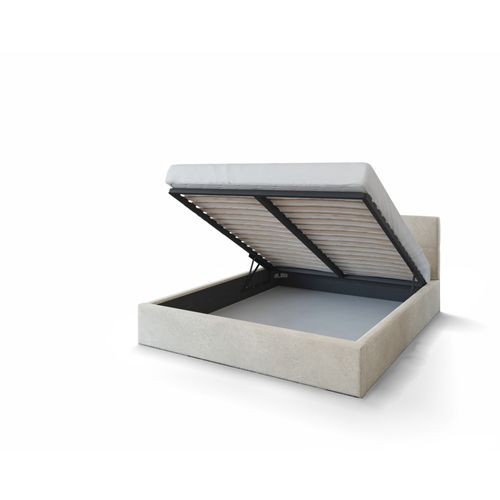 Lit Coffre Rino 140x190 Cm - Sommier Inclus Crème