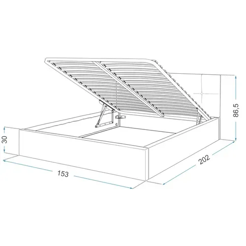 Lit Coffre Rino 140x190 Cm - Sommier Inclus Crème