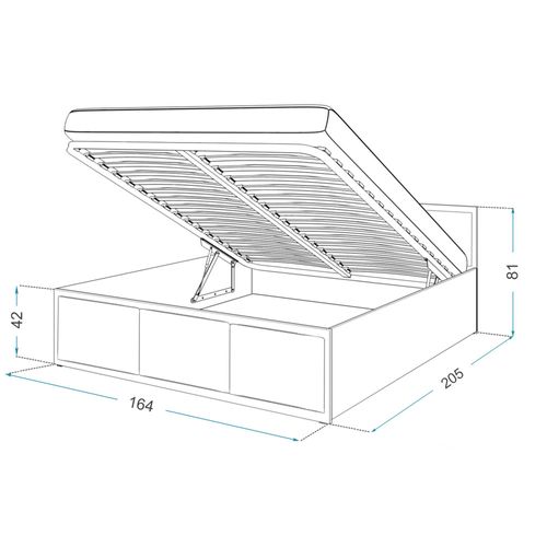 Lit Coffre Panama T 160x200 - Sommier Inclus Blanc