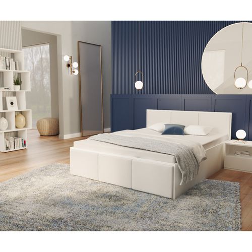 Lit Coffre Panama T 160x200 - Sommier Inclus Blanc
