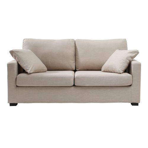 Convertible 14 Cm Hr 35kg/m³ Canapé 3 Pl Lys 185 Cm Tissu Beige - Fab. France