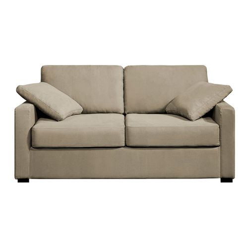 Canapé 2 Pl Lys 155 Cm Fixe Tissu Havane 100% Coton - 100% Déhoussable - Fab. France