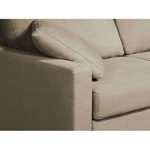 Canapé 2 Pl Lys 155 Cm Fixe Tissu Havane 100% Coton - 100% Déhoussable - Fab. France