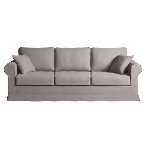 Canapé 5 Pl Colme 230 Cm Fixe Tissu Taupe - 100% Déhoussable - Fab. France
