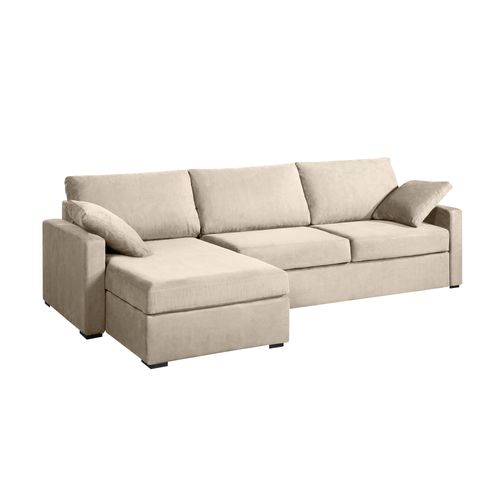 Canapé D'angle Convertible 14 Cm Lys 260x160 Cm Beige - Fab. En France