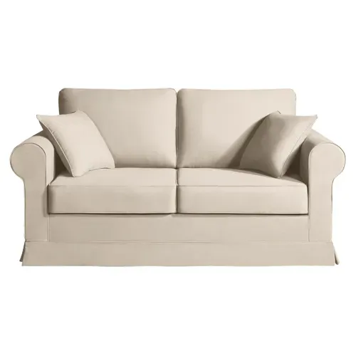 Convertible 14 Cm Hr 35kg/m³ Canapé 2 Pl Colme 180 Cm Tissu Beige - Fab. France