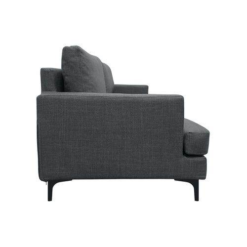 Canapé 3 Pl Wimy 167 Cm Fixe Tissu Anthracite - 100% Déhoussable - Fab. France