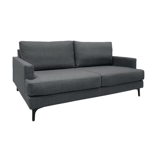 Canapé 3 Pl Wimy 167 Cm Fixe Tissu Anthracite - 100% Déhoussable - Fab. France