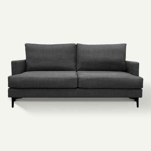 Canapé 3 Pl Wimy 167 Cm Fixe Tissu Anthracite - 100% Déhoussable - Fab. France