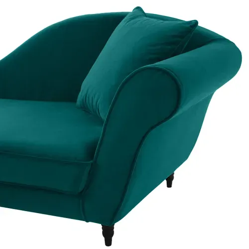 Méridienne Gauche Alba 195 Cm Velours Eucalyptus - 100% Déhoussable - Fab. France