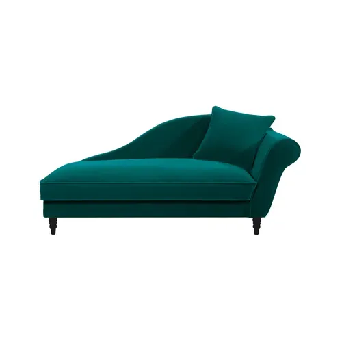 Méridienne Gauche Alba 195 Cm Velours Eucalyptus - 100% Déhoussable - Fab. France