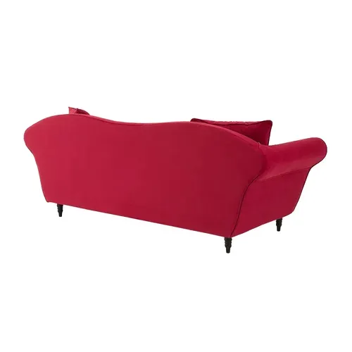 Canapé 3 Pl Alba 238 Cm Velours Rouge - 100% Déhoussable - Fab. France