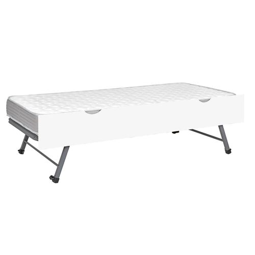 Sommier Gigogne Avec Façade Kala   Blanc 80x190 Cm