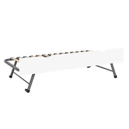 Sommier Gigogne Avec Façade Kala   Blanc 80x190 Cm
