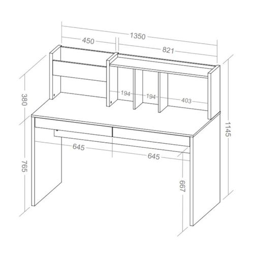 Bureau Avec Sur-meuble Tacco Blanc