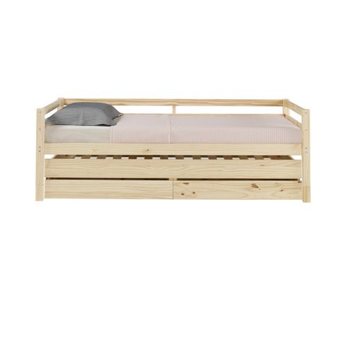 Lit Banquette Gigogne Alma Bois 90x200 Cm