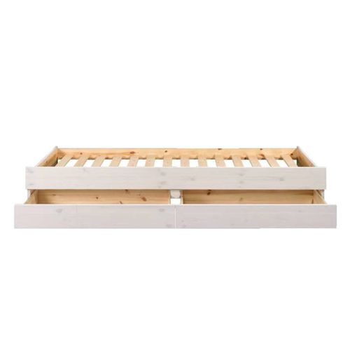 Lit Banquette Gigogne Alma   Blanc 90x200 Cm